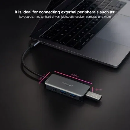 Nanocable Hub USB-C 5 en 1 Gris 15cm 10.16.1005